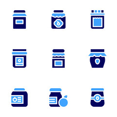 Conversation icon set. Bold style. Duotone colors. conserve, jam