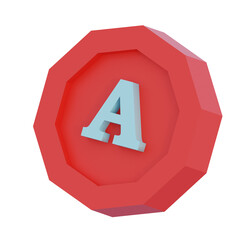 3d Red Coin Object