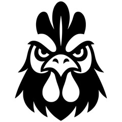 Silhouette portrait of an angry rooster