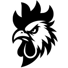 Silhouette portrait of an angry rooster © Breck