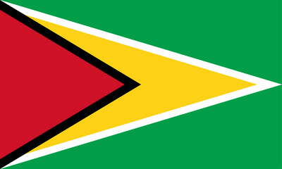 High detailed flag of Guyana. National Guyana flag. South America. 3D illustration.