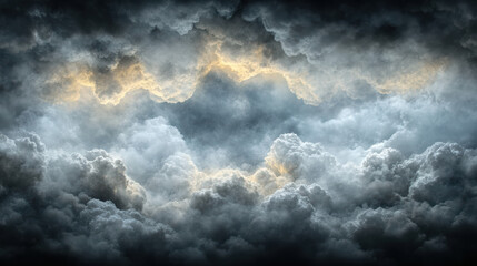 Obraz premium Dramatic clouds with bright center, evoking sense of awe and mystery