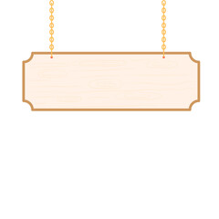 Hanging Wooden Sign Board. Hanging Sign Illustration