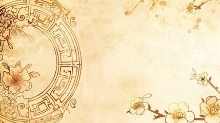 An alluring vintage Chinese - style gold invitation background that exudes a rich sense of tradition and luxury. The warm gold color, a symbol of prosperity in Chinese culture, is intricately designed