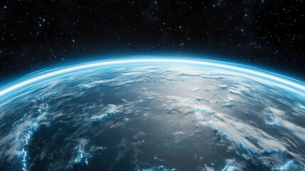 Obraz premium stunning view of Earth from space, showcasing its atmosphere and clouds
