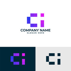 Obraz premium A modern and minimalist logo featuring the design conveys a sense of digital innovation, technology, and a futuristic aesthetic. The vibrant color gradient adds a touch of energy and dynamism.