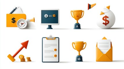 Showcasing corporate identity business card presentation with six iconic designs online display digital marketing professional setting visual representation business icons