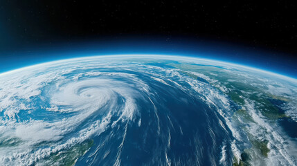 Fototapeta premium stunning view of Earth showcasing swirling storm system in atmosphere