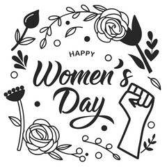 happy women's day silhouette vector illustration