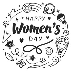 happy women's day silhouette vector illustration
