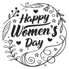 happy women's day silhouette vector illustration