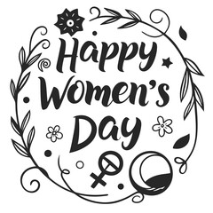 happy women's day silhouette vector illustration
