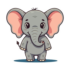 Cute Elephant Cartoon Vector Icon Illustration Animal Sport Icon Isolated Flat vector illustration