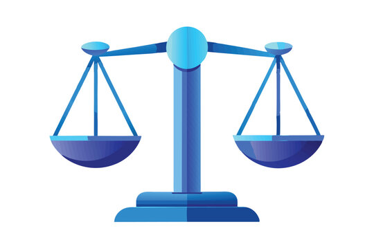 Illustration of a balanced   scale white background