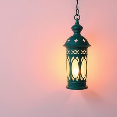 Arabic design shadow from lantern light on a plain background.