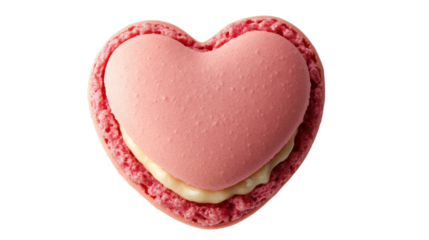 Heart macaron on transparent background