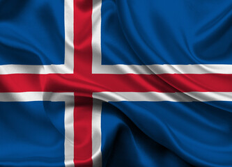 Fototapeta premium High detailed flag of Iceland. National Iceland flag. Europe. 3D illustration.