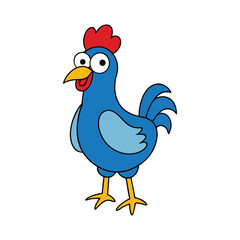 Cute hen with white background.