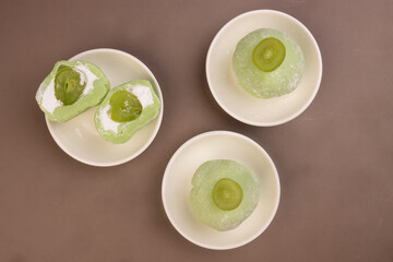 Green Shine Muscat Mochi, Japanese Dessert.