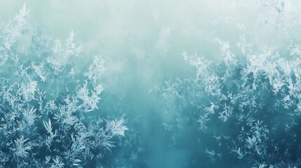 Stunning Teal Frost Pattern Winter Background Image