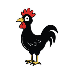 Cute rooster with white background.