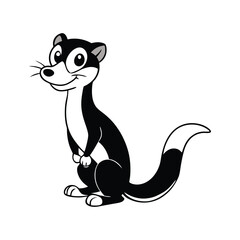 Cute weaswel with white background.