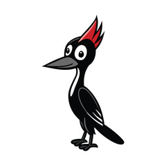 Cute woodpecker with white background.
