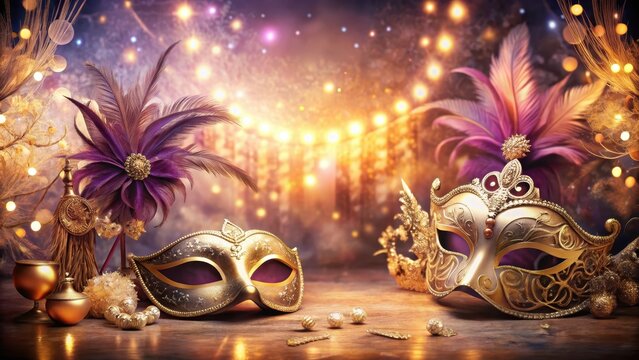 Elegant masquerade ball scene with lavish decorations and masks , decorations, ball,  decorations, ball, masquerade, nighttime