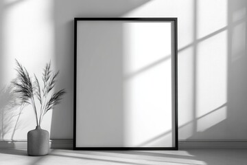 Modern Home Decor Mockup with Blank Poster, Generative, Ai.