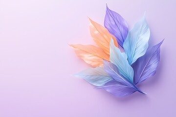 Fototapeta premium Soft colored floral leaves arrangement elegant design for a natural background