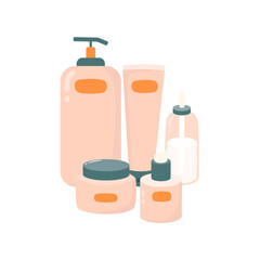 Set of Skincare Product. Skincare Bottle Product Illustration