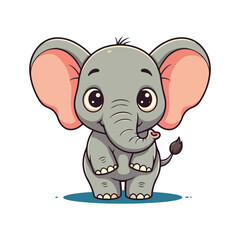 Obraz premium Cute Elephant Cartoon Vector Icon Illustration Animal Sport Icon Isolated Flat vector illustration