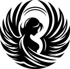 vector illustration design image icon logo symbol decoration silhouette angel winged