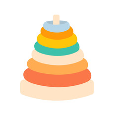 Baby Toy Stacking Pyramid. Baby Product Illustration