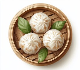 Steamed Baozi in Bamboo Steamer: A Culinary Delight