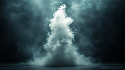 Ethereal Smoke Column: A Mystical Teal and White Haze
