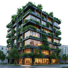 Obraz premium a modern architectural building characterized by a unique blend of greenery and glass.