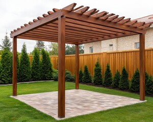 Fototapeta premium outdoor living pergolas comfort. Pergola with integrated heaters, allowing year-round comfort even on cooler evenings