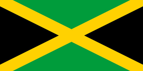 High detailed flag of Jamaica. National Jamaica flag. North America. 3D illustration.