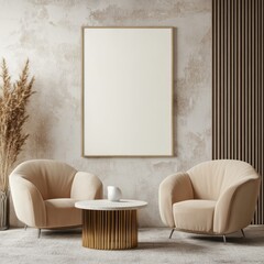 Stylish Home Interior Wall Poster Mockup, Generative Ai.