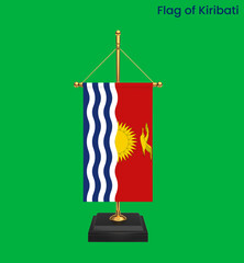 High detailed flag of Kiribati. National Kiribati flag. Oceania. 3D illustration.