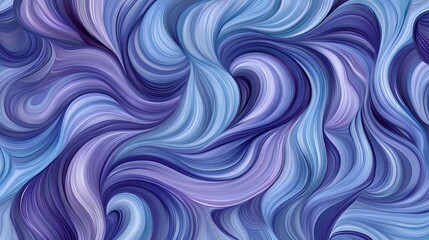 Fototapeta premium Abstract Blue Swirl Waves Digital Art Print