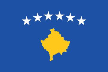 High detailed flag of Kosovo. National Kosovo flag. Europe. 3D illustration.