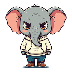 Cute Elephant Cartoon Vector Icon Illustration Animal Sport Icon Isolated Flat vector illustration