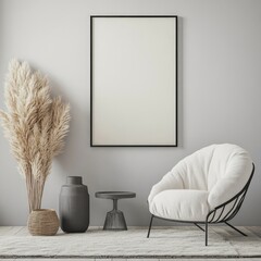 Interior Decor Mockup for Wall Art, Generative Ai.