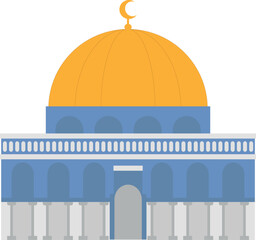 Al Aqsa mosque landmark illustration in Palestine. element vector for Islamic religion culture and events