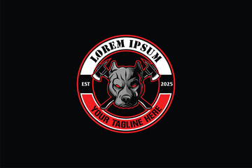 pitbull with cross axe Cartoon Character with barbell vector image