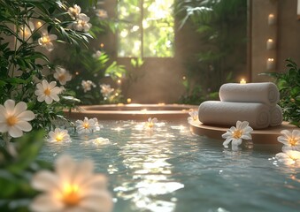 Spa, Wellness, Health, Healthy, Fitness, Flowers, Serene, Tranquil, Tranquility Meditation Card Background Wallpaper Image Photo Illustration