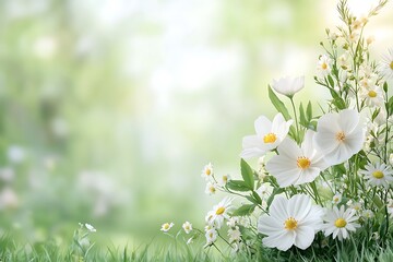 Floral bliss in nature background lush environment scene serene landscape peaceful view