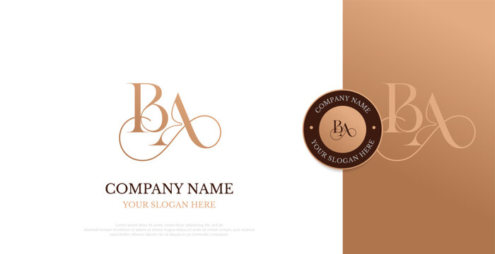 Initial BA Logo Design Vector 